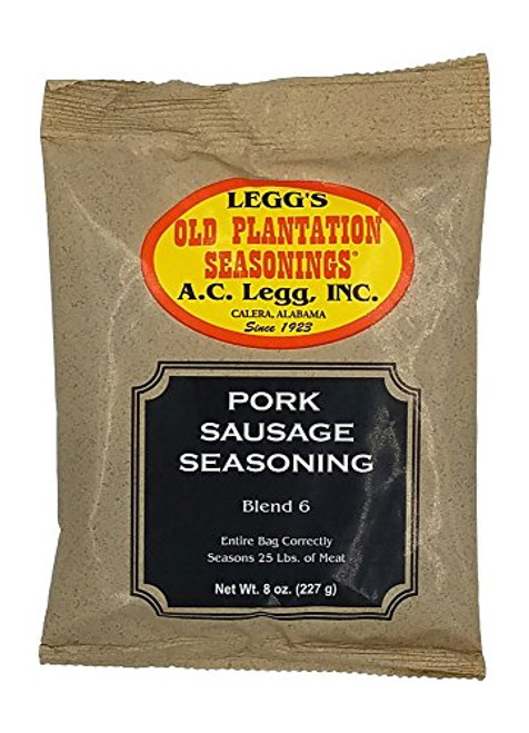 AC Legg Old Plantation Seasonings  Pork Sausage Seasoning Blend 6  8 Ounce