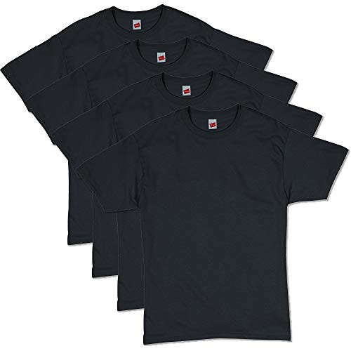Hanes Mens ComfortSoft Short Sleeve TShirt 4 Pack BlackXLarge