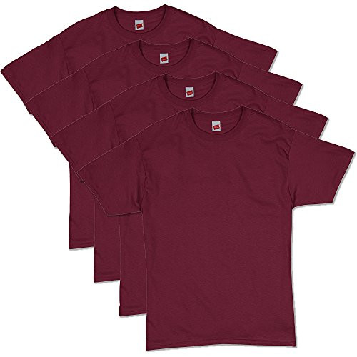 Hanes Mens ComfortSoft Short Sleeve TShirt 4 Pack MaroonXLarge