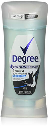 Degree UltraClear BlackWhite Pure Clean Antiperspirant Deodorant Stick 26 oz Pack of 6