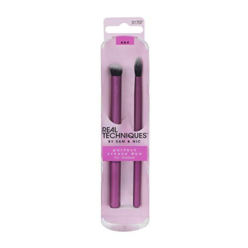 Real Techniques Perfect Crease Makeup Brushes Apply  Blend Eye Shadow Set of 2