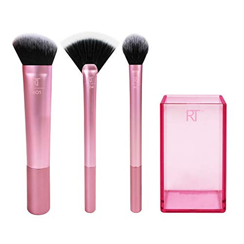 Real Techniques Cruelty Free Sculpting Set Includes Sculpting Brush Fan Brush Setting Brush  Brush Cup Synthetic Bristles
