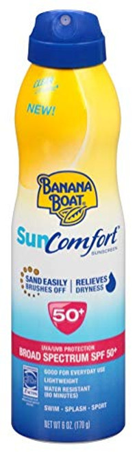 Banana Boat Continuous Spf#50 Spray 6 Ounce Sun Comfort 177ml 3 Pack