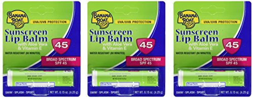 Banana Boat Aloe Vera Sunscreen Lip Balm with Vitamin E SPF 45 3Pack Banana Boat Aloe Vera Sunscreen Lip Balm with Vitamin E SPF 45 3Pack