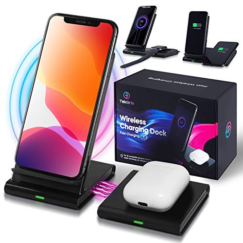 TekBrix Wireless Charging Dock Dual Wireless Fast Chargers with 10W Max Compatible with iPhone 11 11 Pro 11 Pro Max XR Xs Max XS X 8 8 Samsung S20 S10 S9 Note 10 Note 9 No Adapter TekBrix Wireless Charging Dock Dual Wireless Fast Chargers with 10W Max Compatible with iPhone 11 11 Pro 11 Pro Max XR Xs Max XS X 8 8 Samsung S20 S10 S9 Note 10 Note 9 No Adapter
