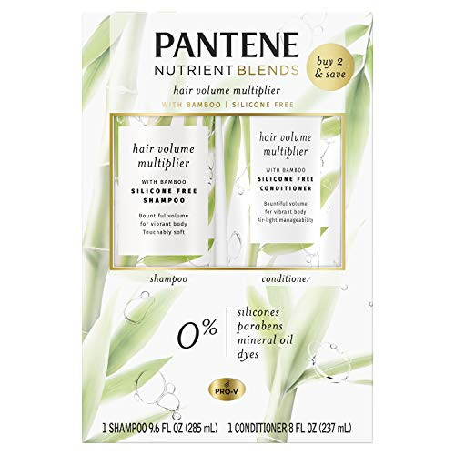 Pantene Nutrient Blends Hair Volume Multiplier with Bamboo Shampoo and Conditioner Dual Pack For Fine Hair