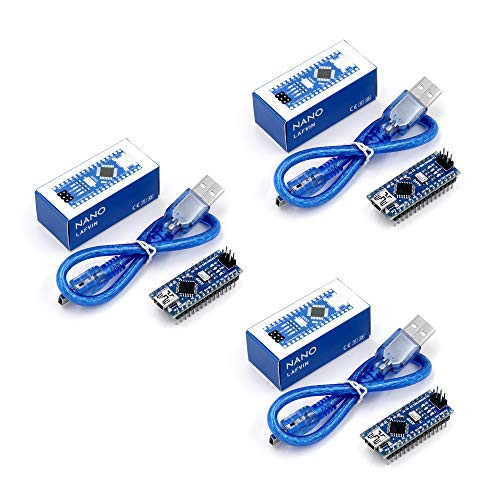 LAFVIN Nano V3.0, Nano Board ATmega328P 5V 16M Micro-Controller Board for Arduino (Nano x 3 with USB Cable)