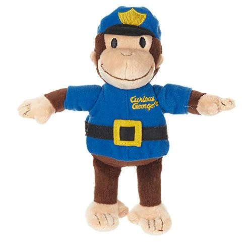KIDS PREFERRED Curious George Stuffed Animal Plush Toy Classic George The Policeman  7 inches 91715