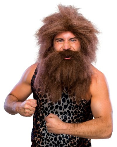 Rubies Characters Caveman Beard And Set Wig Brown One Size