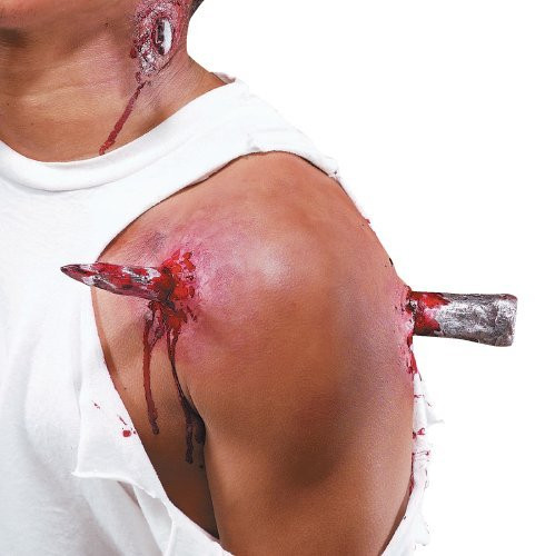 Rubies Mens Reel fx Latex Wound with Attached Spike Red One Size