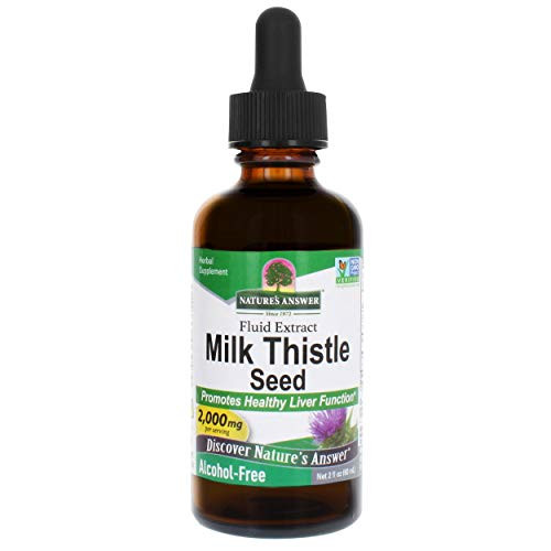 Natures Answer Milk Thistle Extract  Promotes Healthy Liver Function  Cleanse and Detox Supplement  NonGMO Kosher Certified AlcoholFree  GlutenFree 2oz