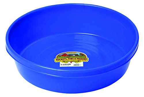 Little Giant Plastic Utility Pan Blue Durable  Versatile Short Livestock Feeding Bucket 3 Gallon Item No P3BLUE