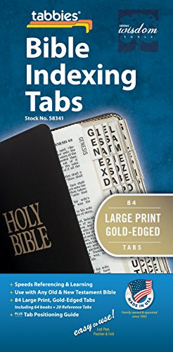 Tabbies Large Print GoldEdged Bible Indexing Tabs Old  New Testaments 84 Tabs Including 64 Books  20 Reference Tabs 58341