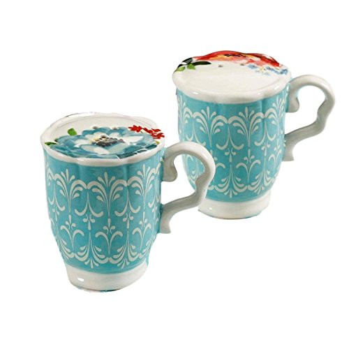 The Pioneer Woman Ceramic Salt and Pepper Shakers Melody Teacup 2 Pcs Set