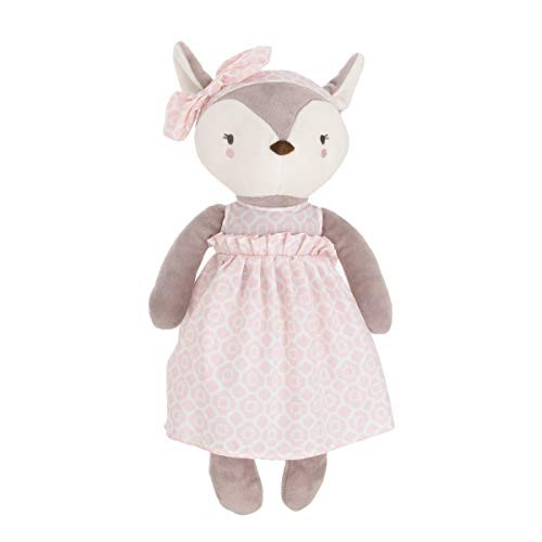 NoJo Countryside Floral  Grey Ivory  Pink Plush Deer Toy Grey Pink White 4921008