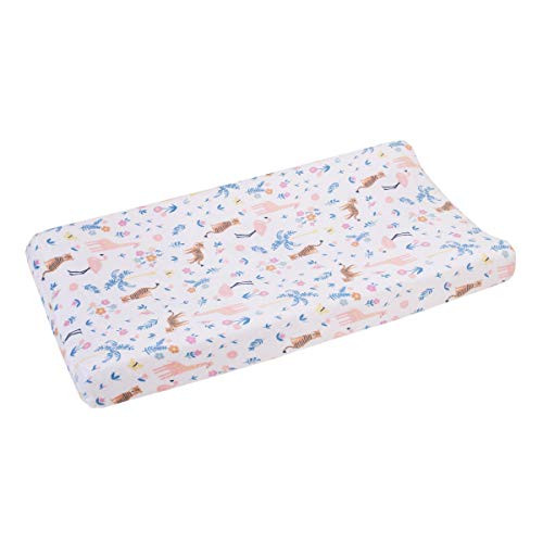 Carters Pink Tropical Super Soft Changing Pad Cover Pink Green Yellow Orange