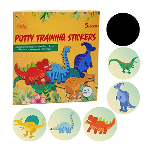 Potty Training Seat Magic Sticker Potty Training Toilet Color Changing Sticker 5 Pack Dinosaur