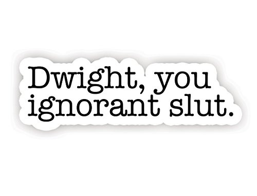 Dwight You Ignorant Slut  Inspirational Stickers  25 Vinyl Decal  Laptop MacBook Decor Window Vinyl Decal Sticker