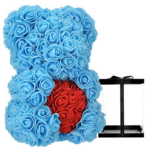 Rose Teddy Bear Blue Rose Bear Heart Rose Bear Teddy Bear Rose Flower Teddy Bear Gifts for Her Mom Women Teen Girls Mothers Gifts Anniversary Birthday Gift Valentine Day  Rose Bear with Box Blue Rose Teddy Bear Blue Rose Bear Heart Rose Bear Teddy Bear Rose Flower Teddy Bear Gifts for Her Mom Women Teen Girls Mothers Gifts Anniversary Birthday Gift Valentine Day  Rose Bear with Box Blue