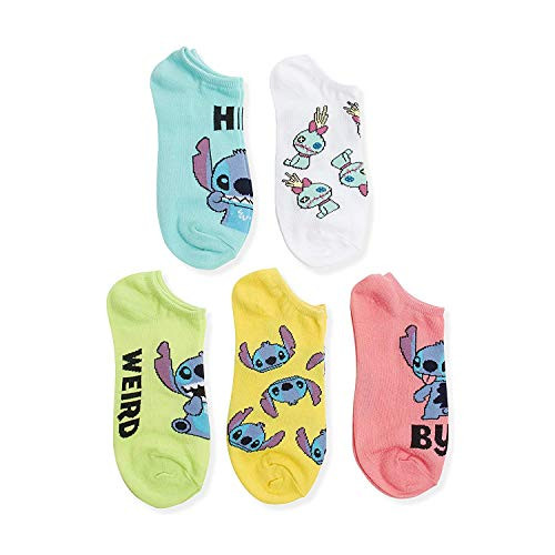 Disney Lilo and Stitch Mood 5 Pack 5 Pair No Show Socks