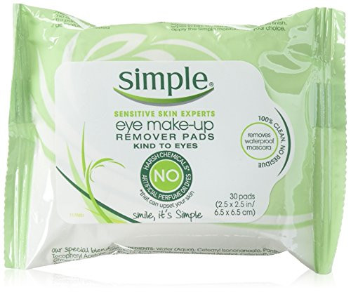 Simple Sensitive Skin Experts Eye MakeUp Remover Pads 30 ea Pack of 6