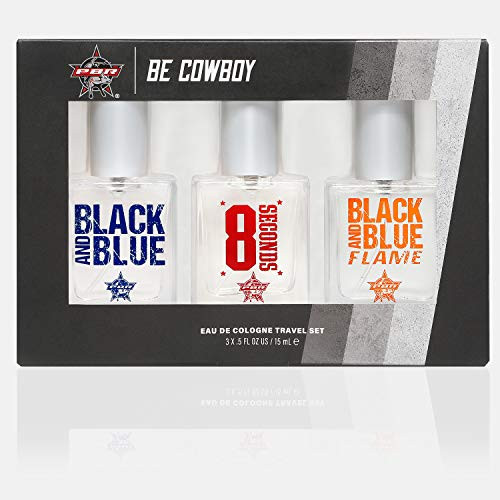 PBR Be Cowboy Eau de Cologne TravelHoliday Gift Set Official Professional Bull Riders Fragrances for Men Featuring Black and Blue Flame 8 Seconds Black and Blue 3 x 05 oz PBR Be Cowboy Eau de Cologne TravelHoliday Gift Set Official Professional Bull Riders Fragrances for Men Featuring Black and Blue Flame 8 Seconds Black and Blue 3 x 05 oz