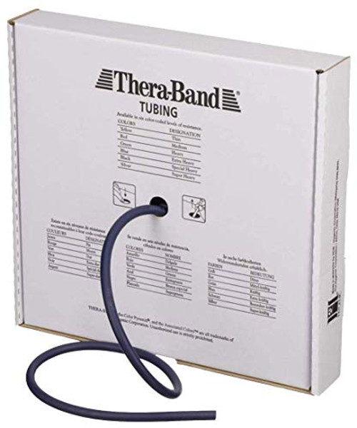 TheraBand Resistance Tubes Professional Latex Elastic Tubing For Full Body Core Exercise Physical Therapy Lower Pilates AtHome Workout Rehab 25 Foot Blue Extra Heavy Intermediate Level 2 TheraBand Resistance Tubes Professional Latex Elastic Tubing For Full Body Core Exercise Physical Therapy Lower Pilates AtHome Workout Rehab 25 Foot Blue Extra Heavy Intermediate Level 2