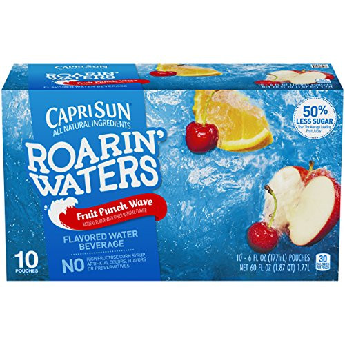Capri Sun Roarin Waters Fruit Punch ReadytoDrink Juice 40 Pouches 4 Boxes of 10 Capri Sun Roarin Waters Fruit Punch ReadytoDrink Juice 40 Pouches 4 Boxes of 10
