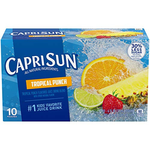Capri Sun Tropical Punch ReadytoDrink Juice 40 Pouches 4 Boxes of 10 Capri Sun Tropical Punch ReadytoDrink Juice 40 Pouches 4 Boxes of 10