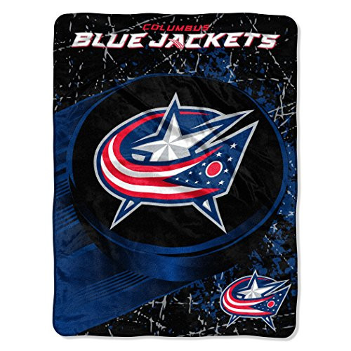 NHL Columbus Blue Jackets Ice Dash Micro Raschel Throw Blanket 46 x 60