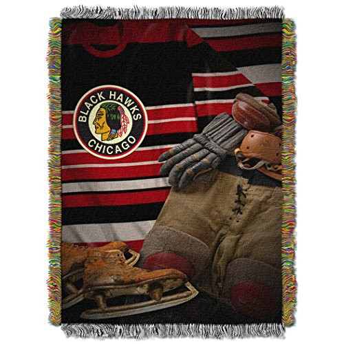 NHL Chicago Blackhawks Vintage Woven Tapestry Throw Blanket 48 x 60