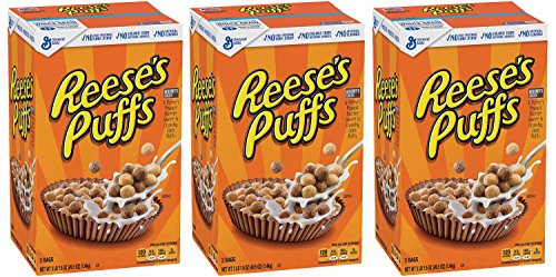 Reeses Puffs Peanut Butter Cereal 495 Ounce Pack of 3