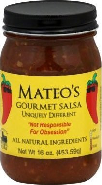 Mateos Gourmet Salsa 16oz Glass Jar Pack of 3 Select Heat Level Below Medium