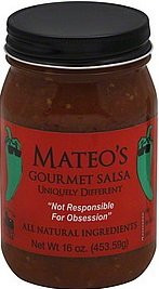 Mateos Gourmet Salsa 16oz Glass Jar Pack of 3 Select Heat Level Below Hot