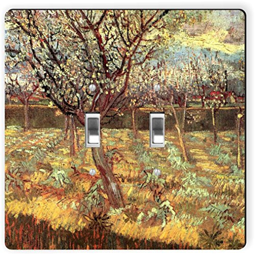 Rikki Knight 1348 Double Toggle Van Gogh Art Apricot Blossom Trees(2) Design Light Switch Plate Rikki Knight 1348 Double Toggle Van Gogh Art Apricot Blossom Trees(2) Design Light Switch Plate