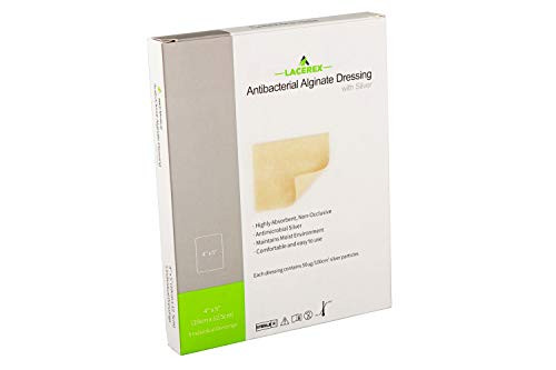 Silver Calcium Alginate Dressing 4x5 for Wound Care  Antimicrobial Highly Absorbent Sterile NonStick Padding Comfortable  Absorbent Box of 5 Dressings 4x5