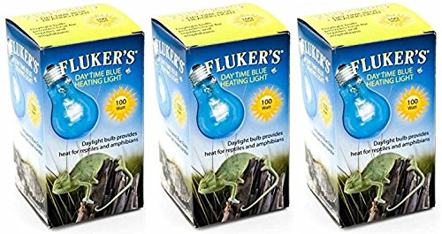 Flukers 3 Pack Labs Reptile Incandescent Daylight Bulb for Pet Habitat 100watt Blue