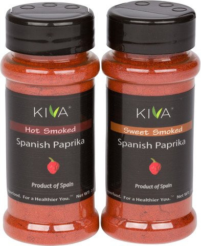 2 PACK HOT  SWEET SMOKED Spanish Paprika  Kiva Gourmet  From The Famous La Vera Region of Spain  4 oz Total WT