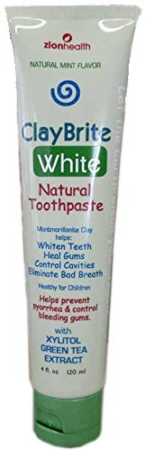 Zion Health ClayBrite White Mineral Toothpaste Natural Mint Flavor 4 oz 120 g