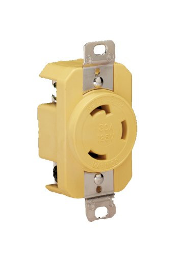 Marinco 305CRR Marine Electrical Receptacle 30Amp 125Volt Female Yellow