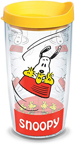 Tervis Peanuts  Snoopy Insulated Tumbler with Wrap and Yellow Lid 2 Pack  Boxed 16oz Clear