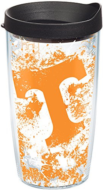 Tervis Tennessee Volunteers Splatter Tumbler with Wrap and Black Lid 16oz Clear Tervis Tennessee Volunteers Splatter Tumbler with Wrap and Black Lid 16oz Clear