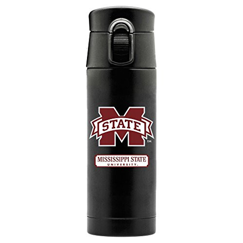 NCAA Mississippi State Bulldogs 16oz Double Wall Stainless Steel Thermos Matte Black NCAA Mississippi State Bulldogs 16oz Double Wall Stainless Steel Thermos Matte Black