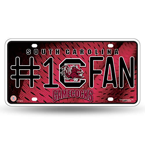 NCAA Rico Industries #1 Fan Metal License Plate Tag South Carolina Fighting Gamecocks NCAA Rico Industries #1 Fan Metal License Plate Tag South Carolina Fighting Gamecocks