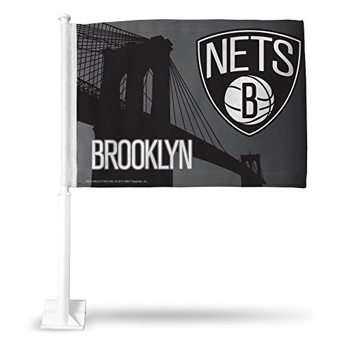 NBA Rico Industries Car Flag including Pole Brooklyn Nets