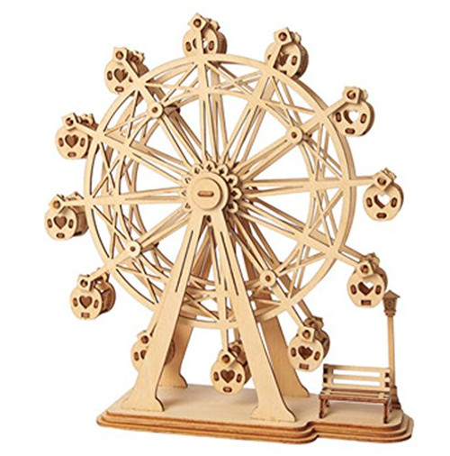 Rolife Ferris Wheel Wooden Puzzle Toy 3D Wooden Model Kits Architecture Kits Great Gifts for Girls and Women