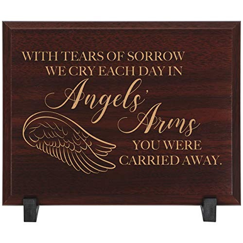 Carson 17229 Angels Arms Memorial Wood Plaque 7 Inches High