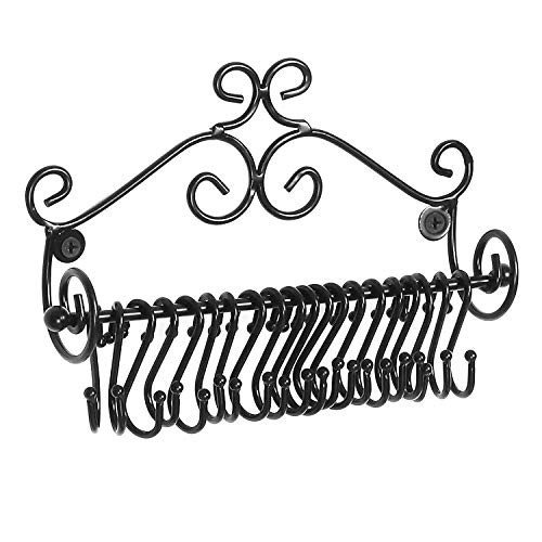 NFASHIONSO Wall Mounted Scrollwork Design Jewelry Hanger Rack with Removable Hooks