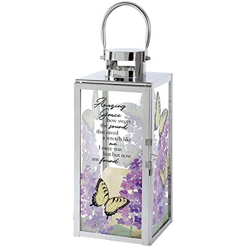 Carson 57472 Amazing Grace Chrome Art Lantern 12inch High
