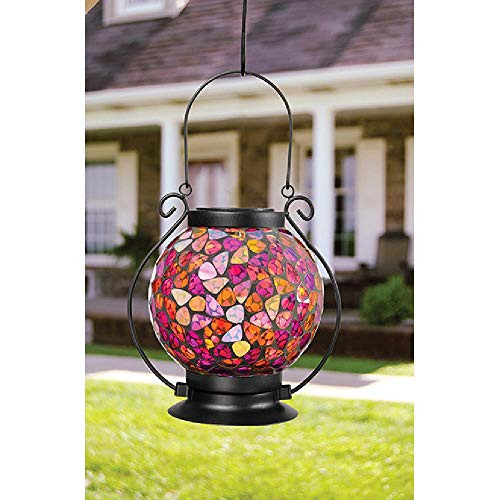 Carson 65840 Butterfly Mosaic Lantern 6inch High Multicolor